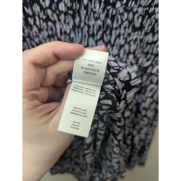 Rails Dress Womens M Inez‎ Mini Batik Cheetah Animal Print Smocked 3/4 Length - Picture 10 of 10